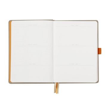 Agenda A5, 120 file, punctat, hardcover, Rhodia Goalbook, bej
