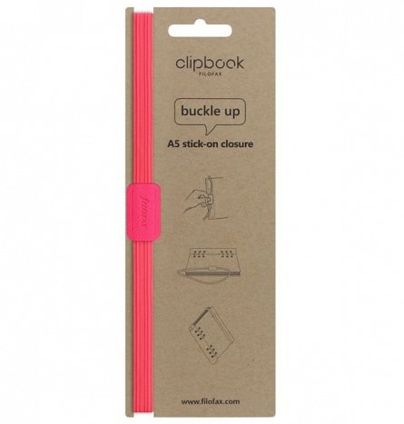 Elastic pentru inchidere agenda A5, Filofax Clipbook, Fluoro Pink