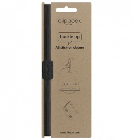 Elastic pentru inchidere agenda A5, Filofax Clipbook, Black