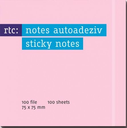 Notes autoadeziv 76x75mm roz pastel