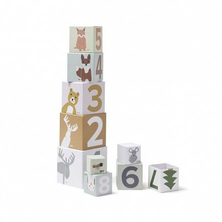 Cuburi stivuibile din carton de la 1 la 10, pentru copii, Kid's Concept, EDVIN
