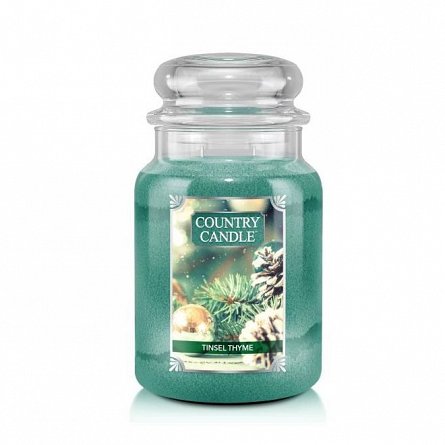 Lumanare parfumata Country Candle, 652 g, 2 fitiluri, Tinsel Thyme