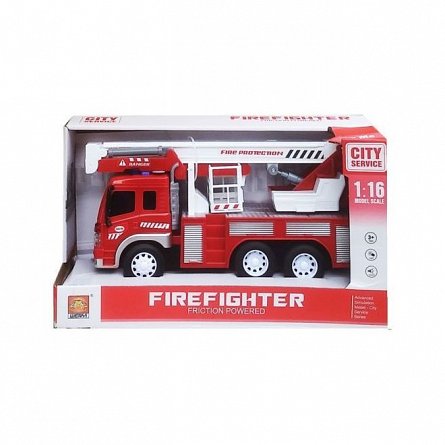 Masina pompieri cu frictiune, sunete si lumini, 1:16