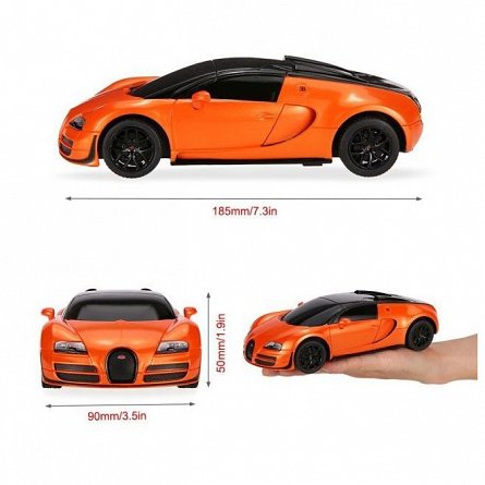 Masina RC Rastar - Bugatti Veyron Grand Sport Vitesse, portocaliu, 1:24