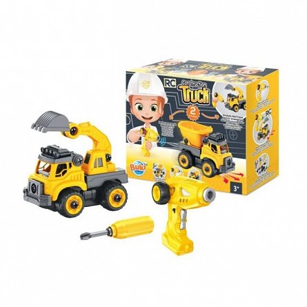 Set constructie Buki France - Camion Autobasculanta si Excavator cu radiocomanda