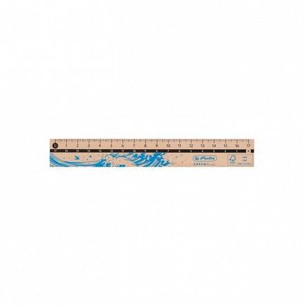 Rigla 17cm, Herlitz GREENline, lemn