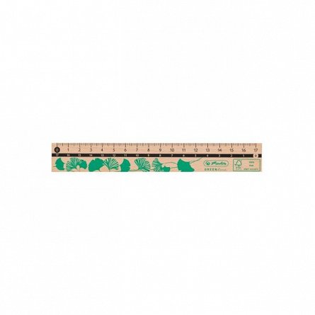 Rigla 17cm, Herlitz GREENline, lemn