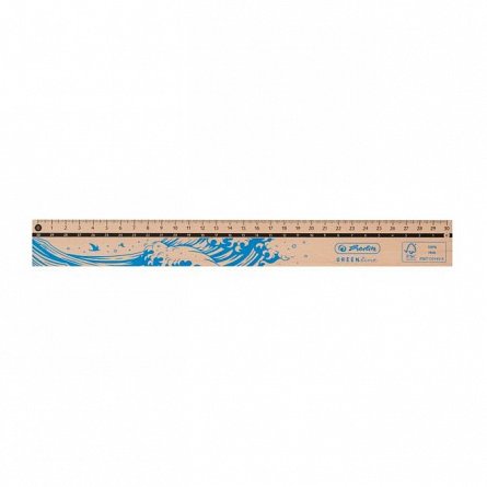 Rigla 30cm, Herlitz GREENline, lemn