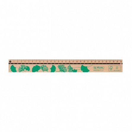Rigla 30cm, Herlitz GREENline, lemn