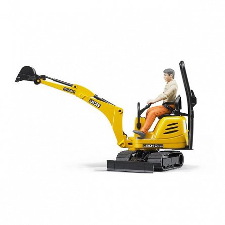 Micro excavator JCB 8010 CTS si muncitor, Bruder