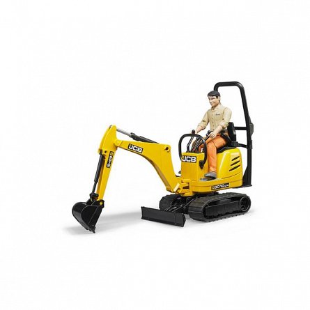 Micro excavator JCB 8010 CTS si muncitor, Bruder