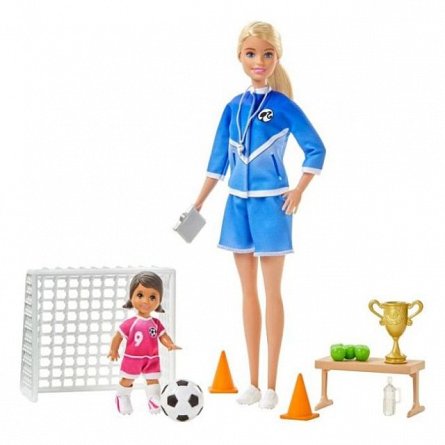 Papusa Barbie You can be - Antrenor de fotbal blonda