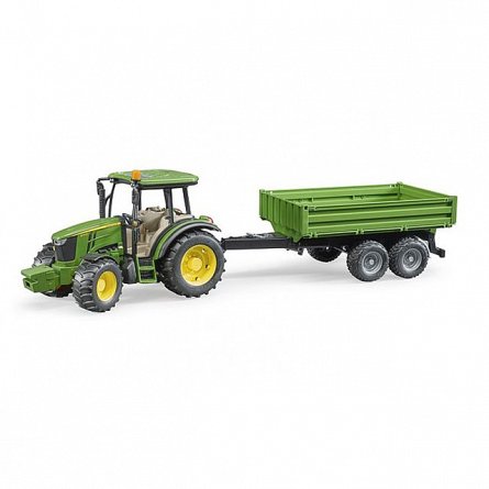 Tractor John Deere 5115M cu remorca basculabila, Bruder