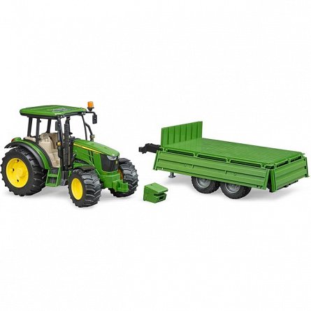 Tractor John Deere 5115M cu remorca basculabila, Bruder