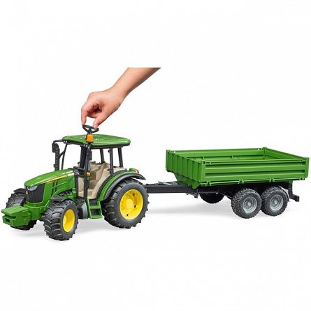 Tractor John Deere 5115M cu remorca basculabila, Bruder