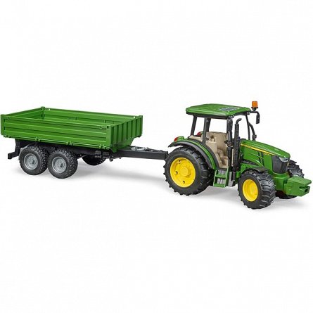 Tractor John Deere 5115M cu remorca basculabila, Bruder