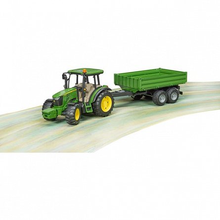 Tractor John Deere 5115M cu remorca basculabila, Bruder