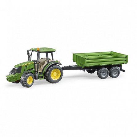 Tractor John Deere 5115M cu remorca basculabila, Bruder