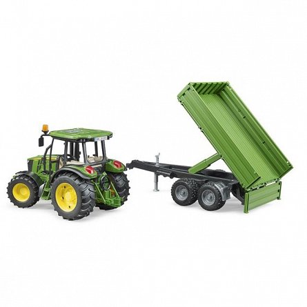 Tractor John Deere 5115M cu remorca basculabila, Bruder