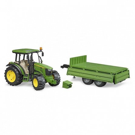 Tractor John Deere 5115M cu remorca basculabila, Bruder