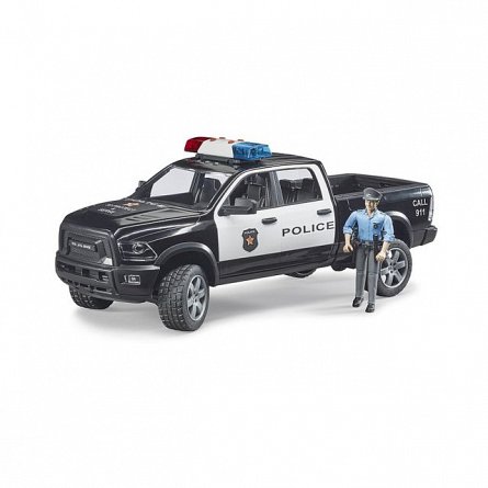 Camion de politie RAM 2500 cu politist si accesorii, Bruder