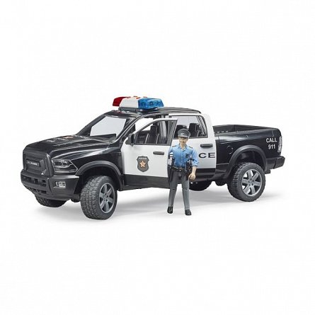 Camion de politie RAM 2500 cu politist si accesorii, Bruder