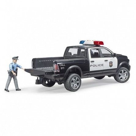 Camion de politie RAM 2500 cu politist si accesorii, Bruder