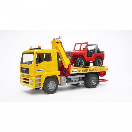 Camion de tractare MAN TGA si vehicul de teren, Bruder