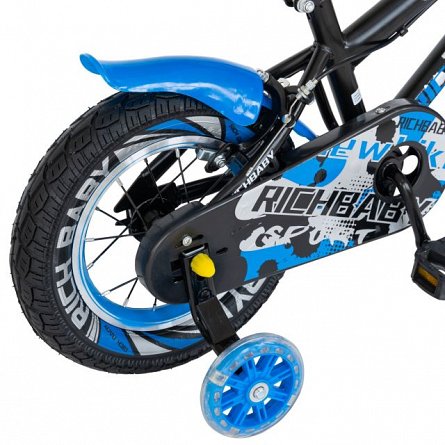 Bicicleta copii 2-4 ani, roti 12 Inch, C-Brake, roti ajutatoare cu Led, Rich Baby CSR12/03A, cadru n