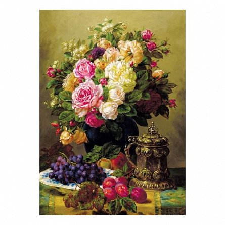 Puzzle Enjoy - Jean-Baptiste Robie: Still Life with Roses, 1000 piese