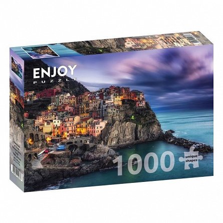 Puzzle Enjoy - Manarola at Dusk, Cinque Terre, Italy, 1000 piese