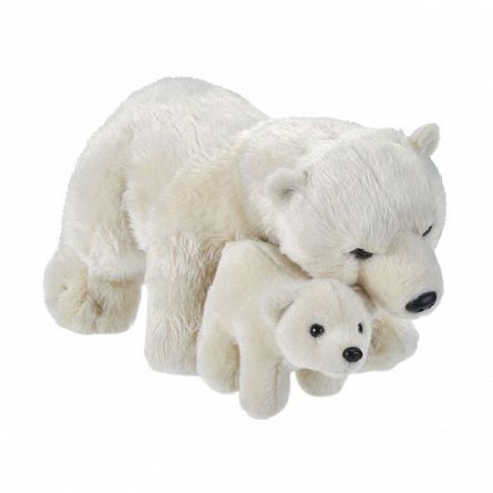 Plus Wild Republic - Mama si Puiul, Urs Polar, 38 cm