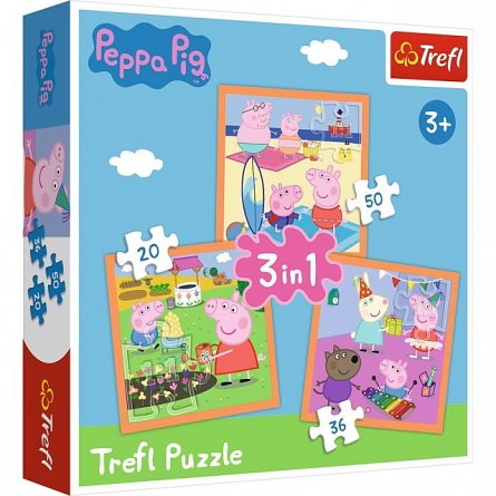 Puzzle Trefl 3 in 1 - Inventiva Peppa Pig