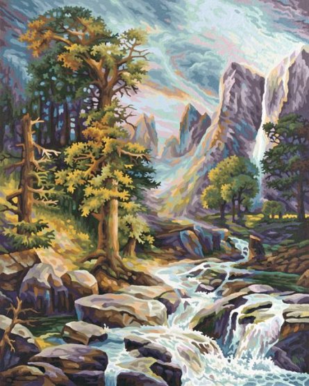 Set pictura pe numere Schipper - Priveliste montana, 40x50 cm