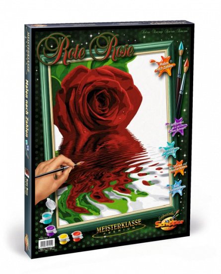 Set pictura pe numere Schipper - Trandafirul rosu, 40x50 cm