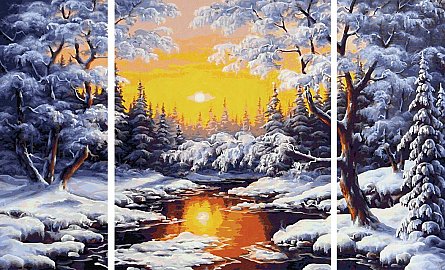 Set pictura pe numere Schipper Triptic - Iarna, 3 tablouri