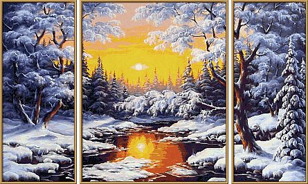 Set pictura pe numere Schipper Triptic - Iarna, 3 tablouri