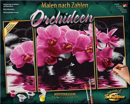 Set pictura pe numere Schipper Triptic - Orhidee, 3 tablouri