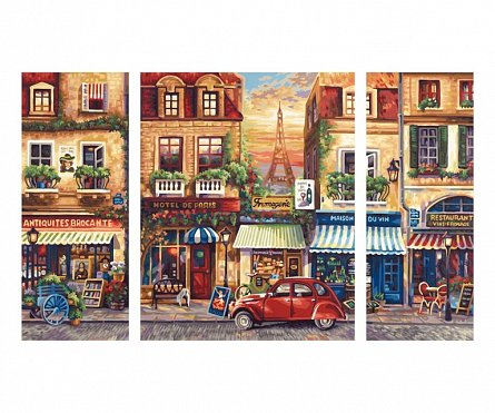 Set pictura pe numere Schipper Triptic - Nostalgicul Paris, 3 tablouri