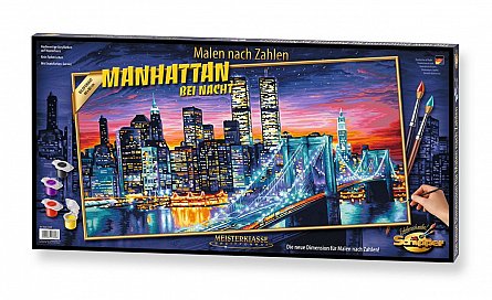 Set pictura pe numere Schipper - Manhattan noaptea, 40x80 cm