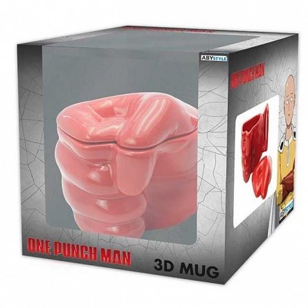 Cana 3D One Punch Man-Saitama's Fist, 350ml, cu capac