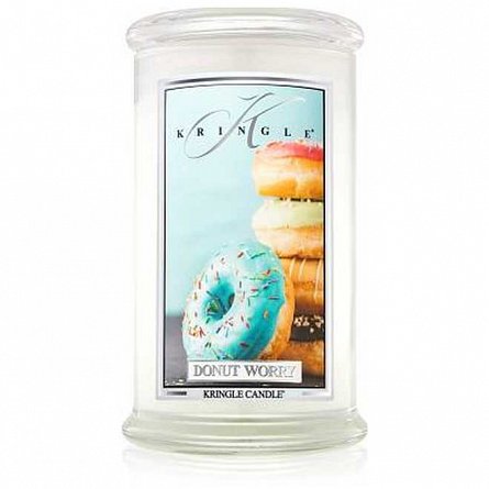 Lumanare parfumata Kringle Candle, 624 g, 2 fitiluri, Donut Worry