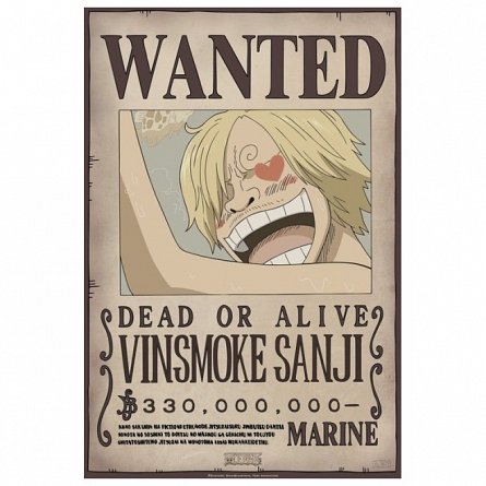 Poster ONE PIECE, Wanted Sanji New 2 52x35 cm