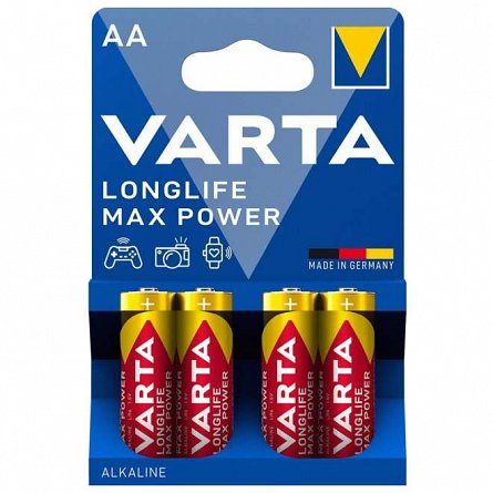 Baterii Varta Long Life Max Power, LR6 AA, set 4 bucati