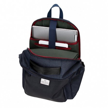 Rucsac laptop Pepe Jeans Britway, 31 x 44 x 15 cm, 2 compartimente, 3 buzunare frontale, USB, albas