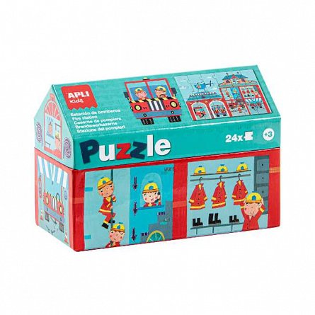 Puzzle Apli - Statie de pompieri, 24 piese