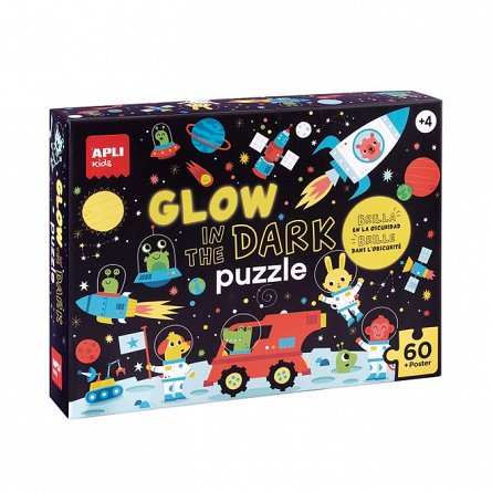 Puzzle Apli - Glow in the dark, Spatiu, 60 piese