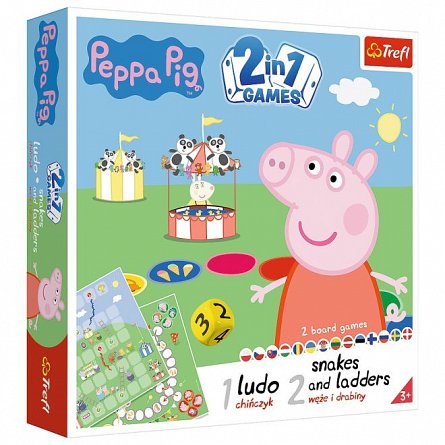 Joc Trefl - Peppa Pig 2 in 1, Ludo, Serpisori si Scari