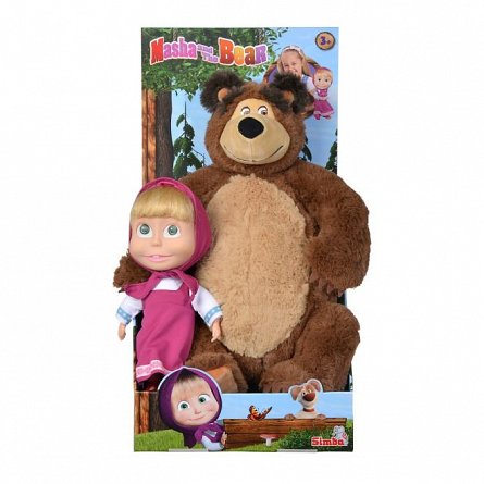 Set papusi Masha and the Bear - Masha si ursul, 45 cm