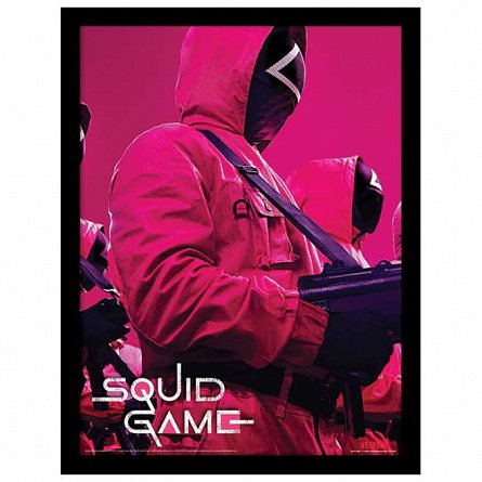 Poster inramat Squid Game. Soldat. 30X40 cm